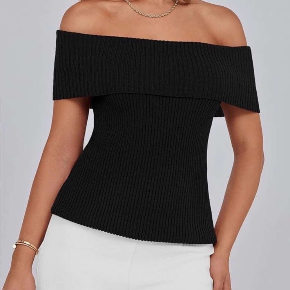 Chic Off-Shoulder Black Sweater
